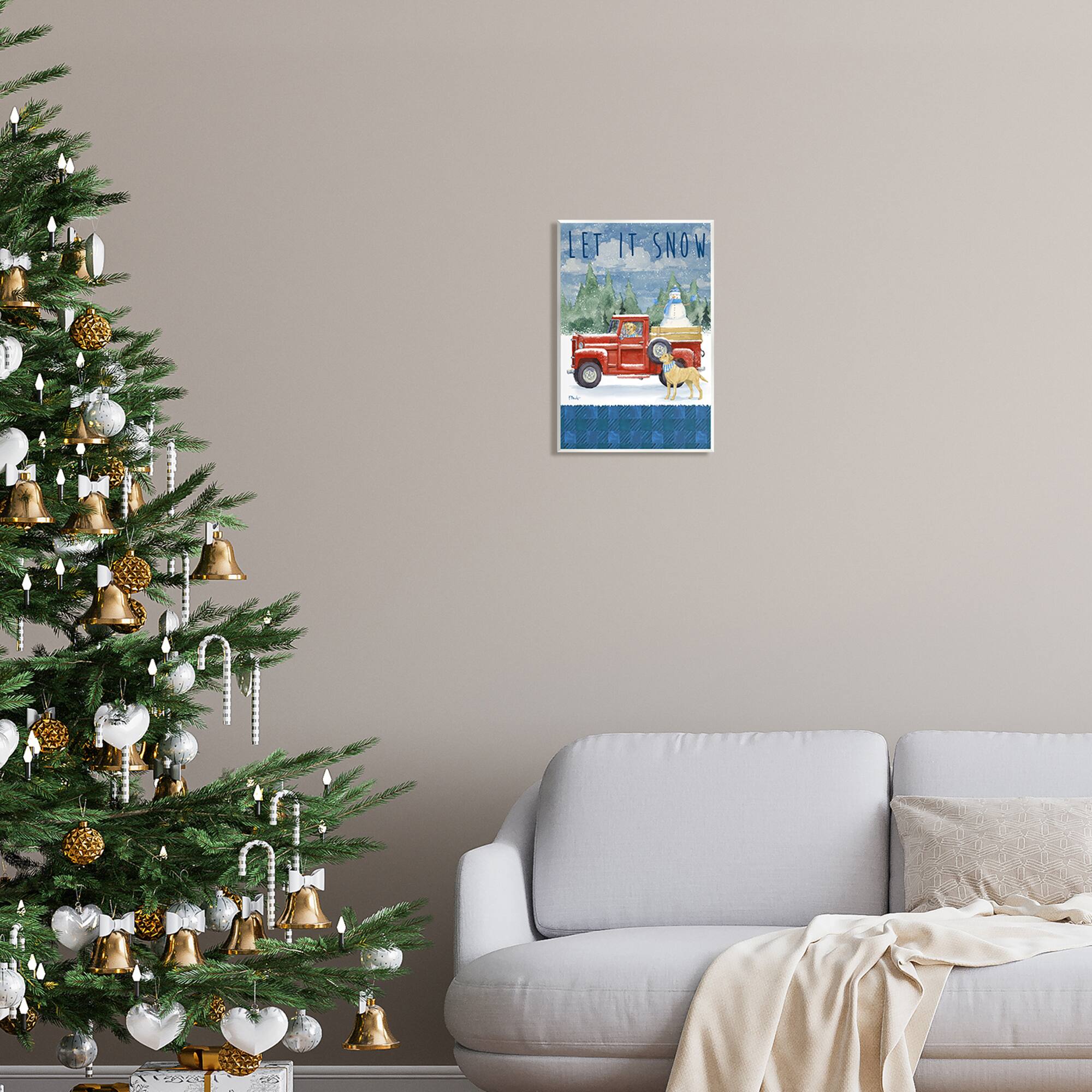 Stupell Industries Let It Snow Winter Dogs Wall Plaque Art